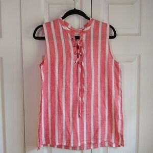 Christian Siriano 100 linen sleeve less sh…